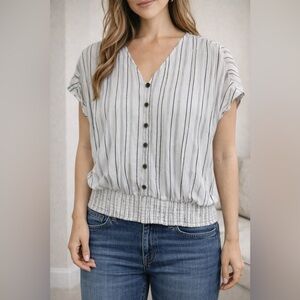 Maurices Black and White Striped Blouse